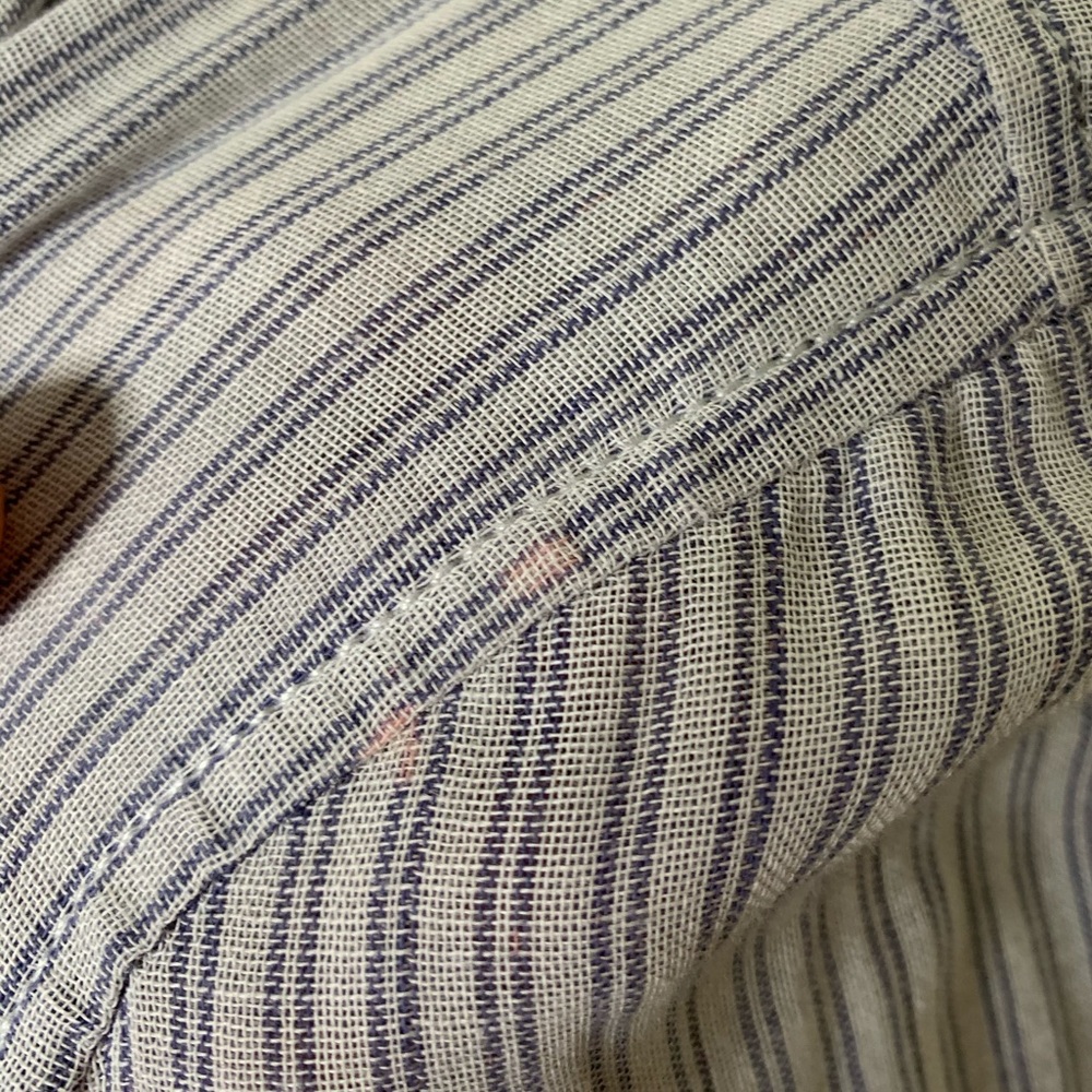 Madewell Pinstripe Cotton Back Tie Top Sz M - Picture 8 of 8
